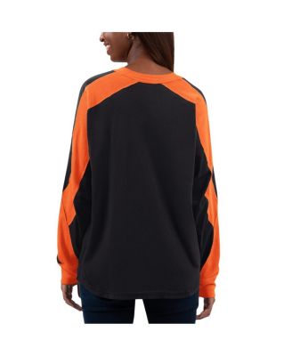 Women's Black, Orange San Francisco Giants Smash Raglan Long Sleeve T-shirt