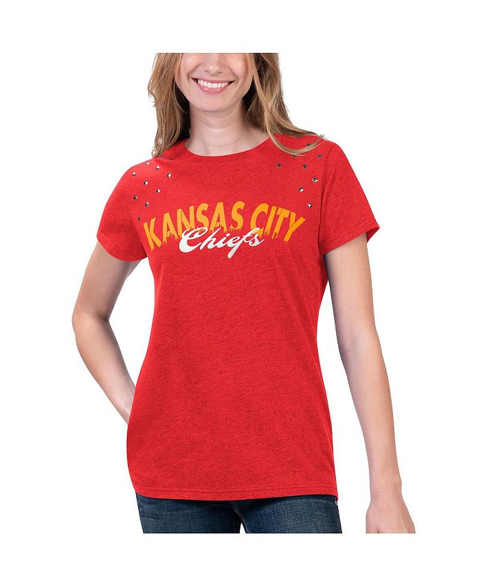 G Iii 4her By Carl Banks Womens Heathered Red Kansas City Chiefs Main Game T Shirt Macys 