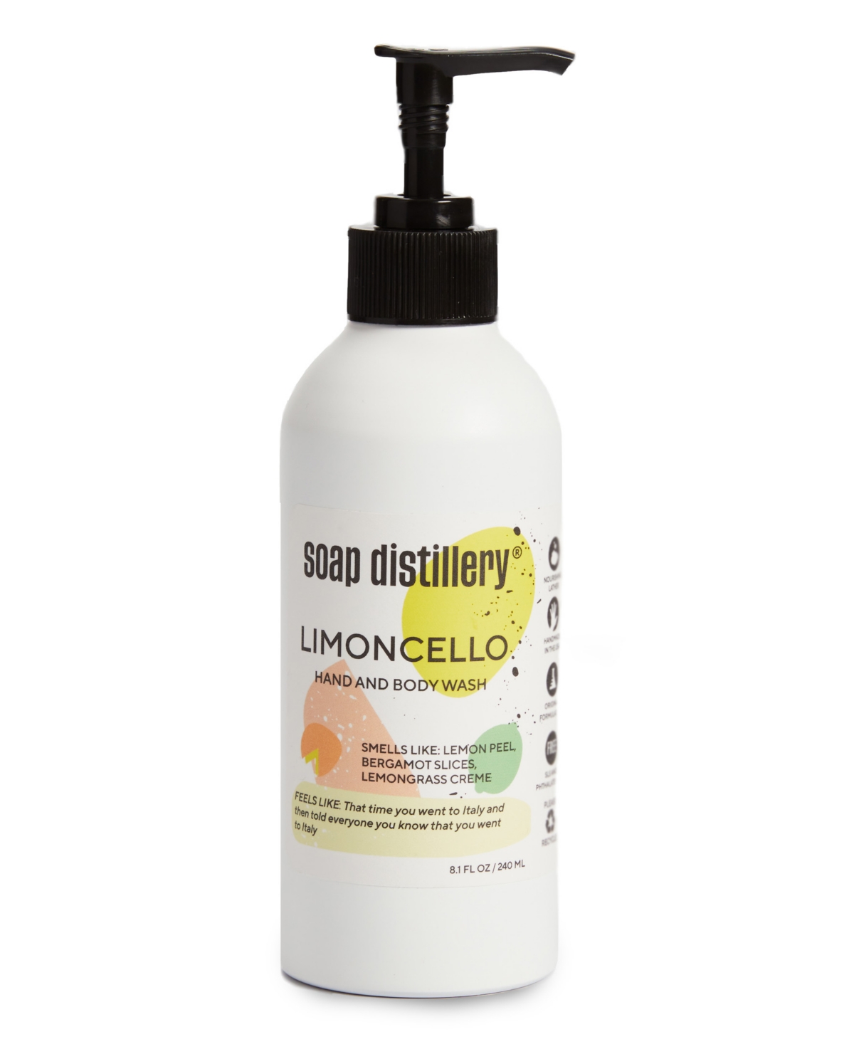 Soap Distillery Limoncello Hand And Body Wash In White