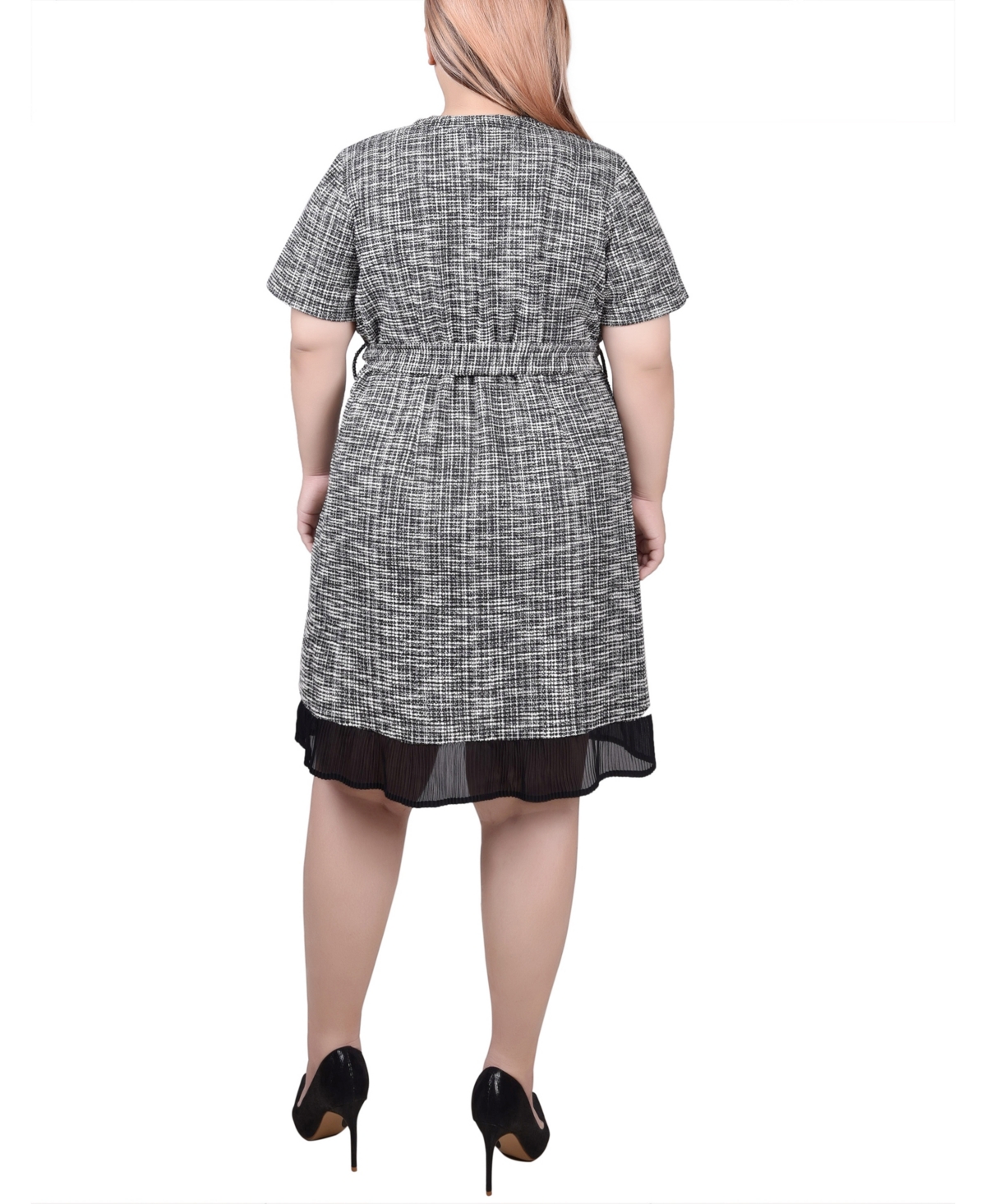 Ny Collection Plus Size Short Sleeve Zip Front Dress