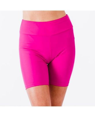Women's Chlorine Resistant High Waisted Mid-Thigh Swim Shorts