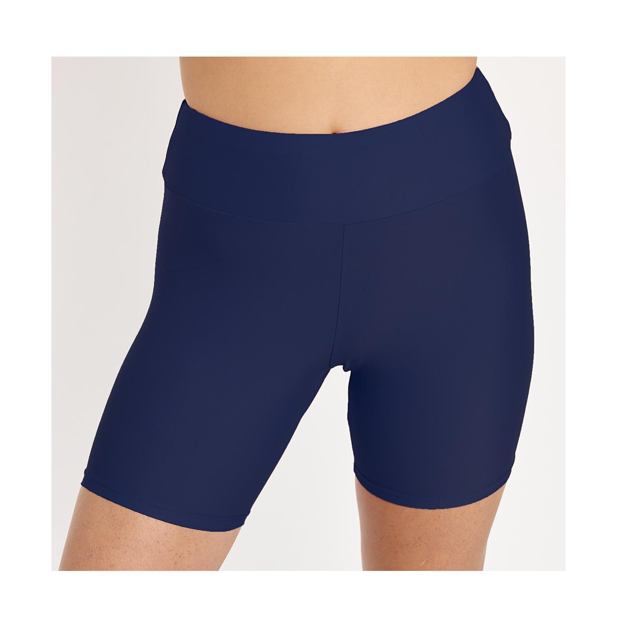 Women's Mid-Thigh Swim Shorts - Sky blue (textured)