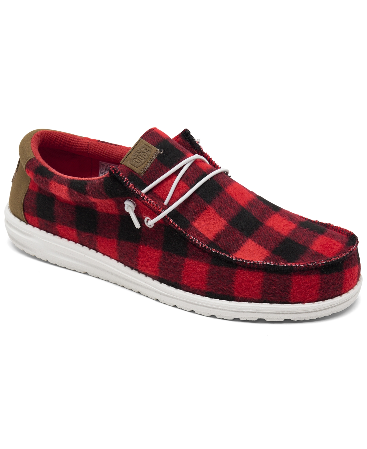 Men's Wally Casual Moccasin Sneakers from Finish Line - Red, Black