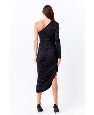 Women's Asymmetrical Knit Midi Dress
