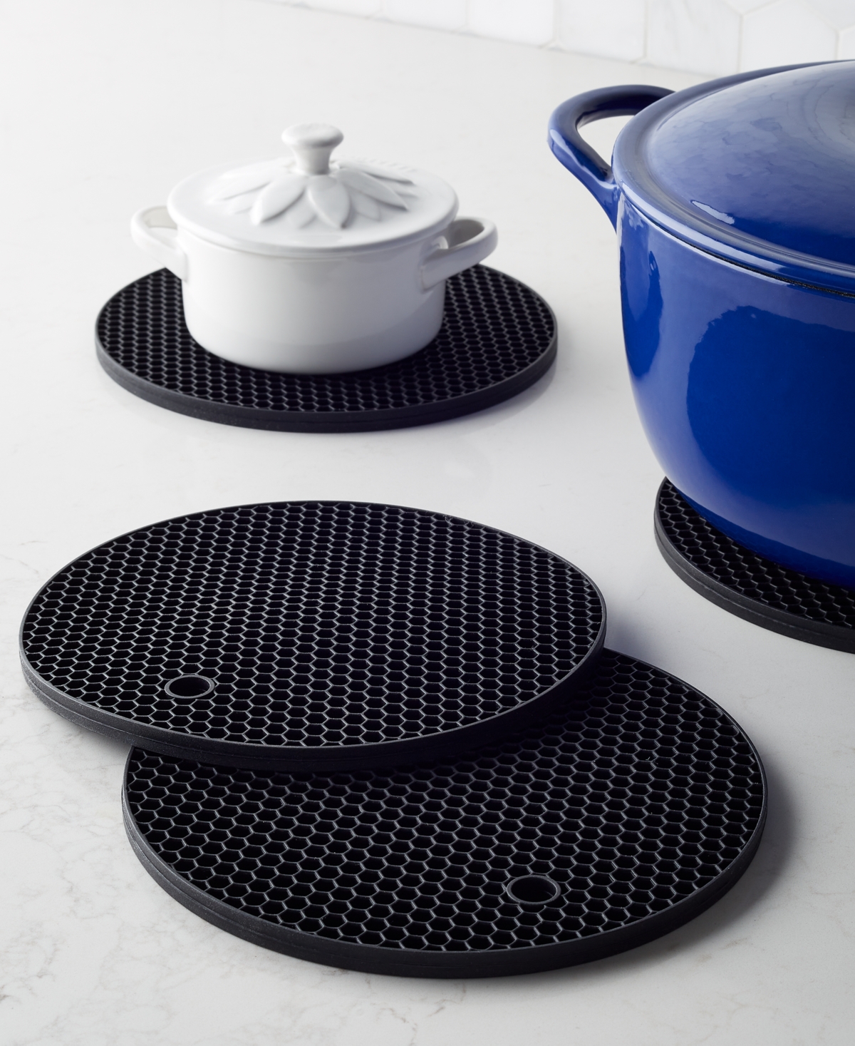 Shop The Cellar Set Of 4 Silicone Trivets, Created For Macy's In No Color