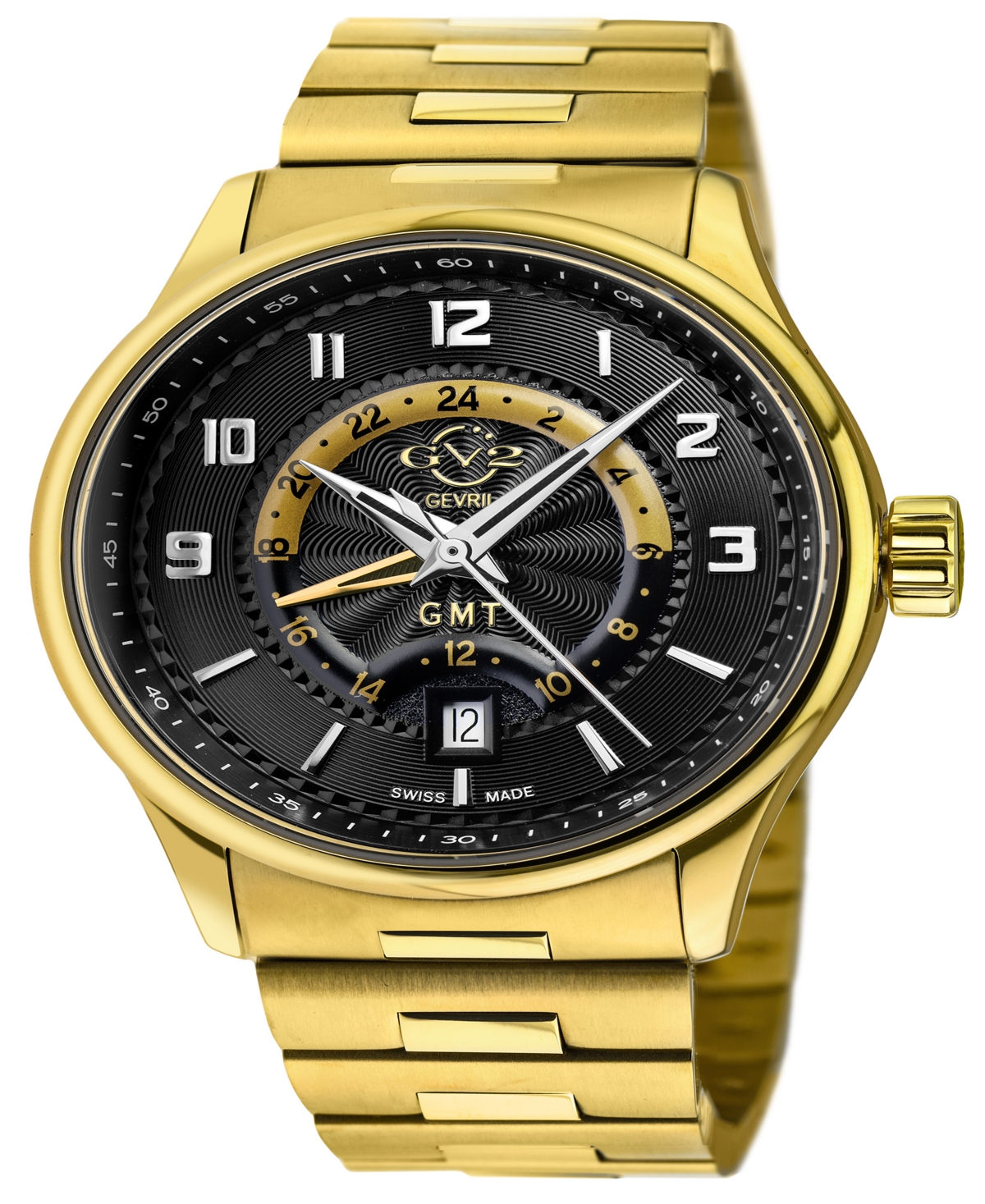 Gv2 By Gevril Men's Giromondo Gold-tone Stainless Steel Watch 42mm