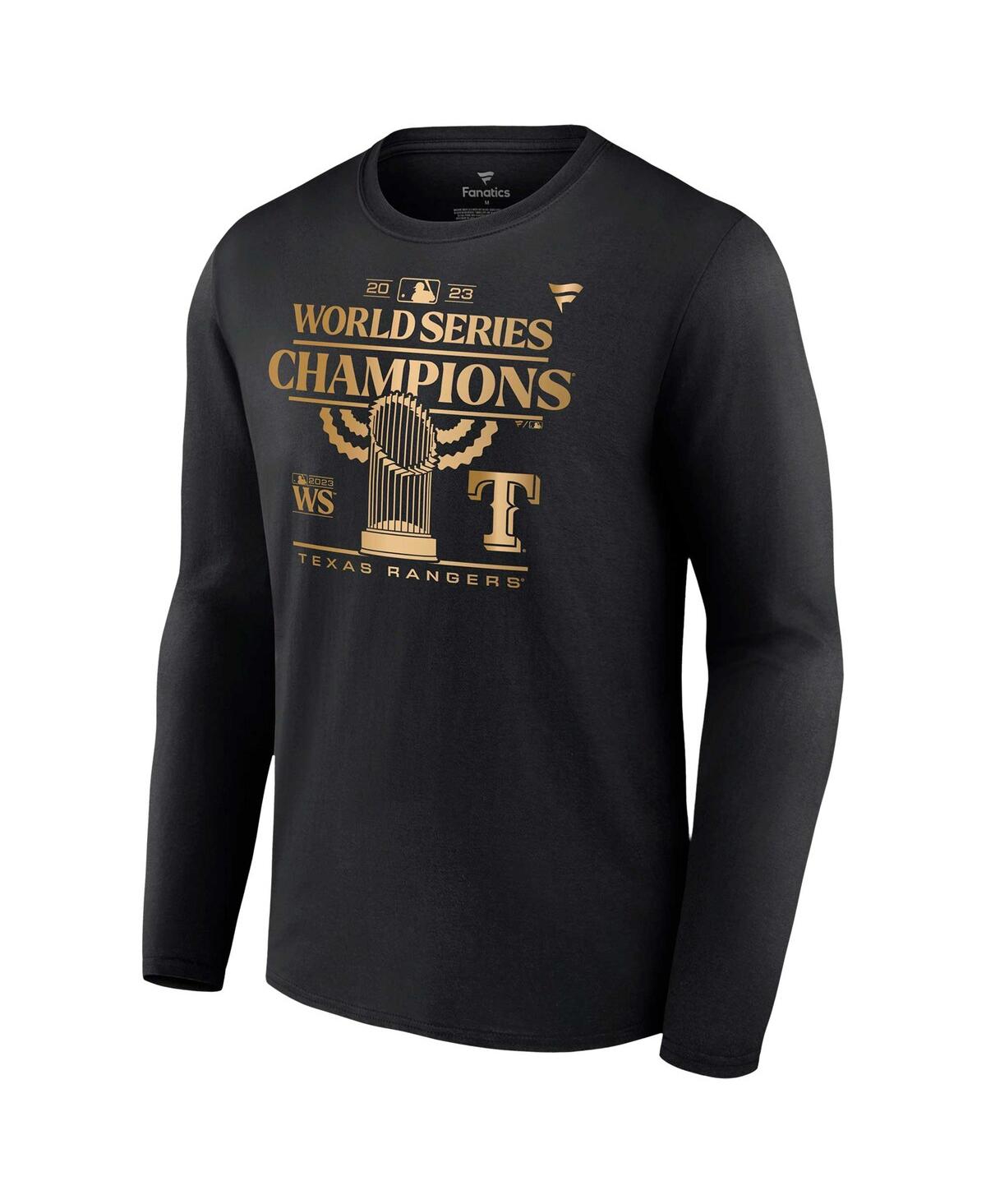 Men's FanaticsTexas Rangers 2023 World Series Champions Parade Long Sleeve T-shirt - Black