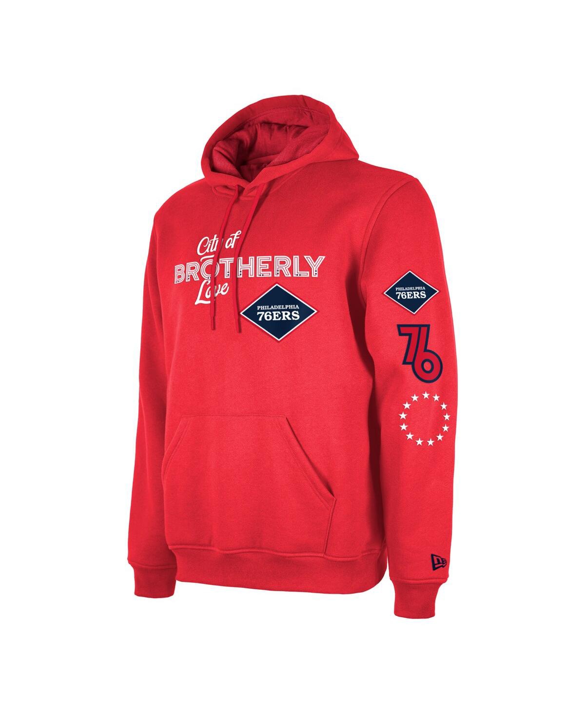Men's New EraPhiladelphia 76ers 2023/24 City Edition Big and Tall Pullover Hoodie - Red