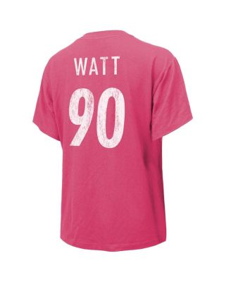 Women's Threads T.J. Watt Pink Distressed Pittsburgh Steelers Name and Number T-shirt