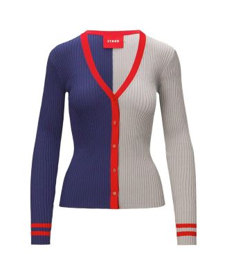 Women's Navy, Gray New England Patriots Cargo Sweater