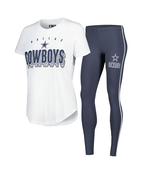 alfani Concepts Sport Women's White Charcoal Dallas Cowboys Sonata T-shirt and Leggings Set Sports Fan Shop
