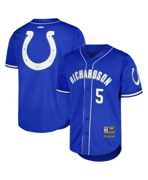 Мужская футболка Pro Standard Anthony Richardson Royal Indianapolis Colts Mesh Baseball Button-Up