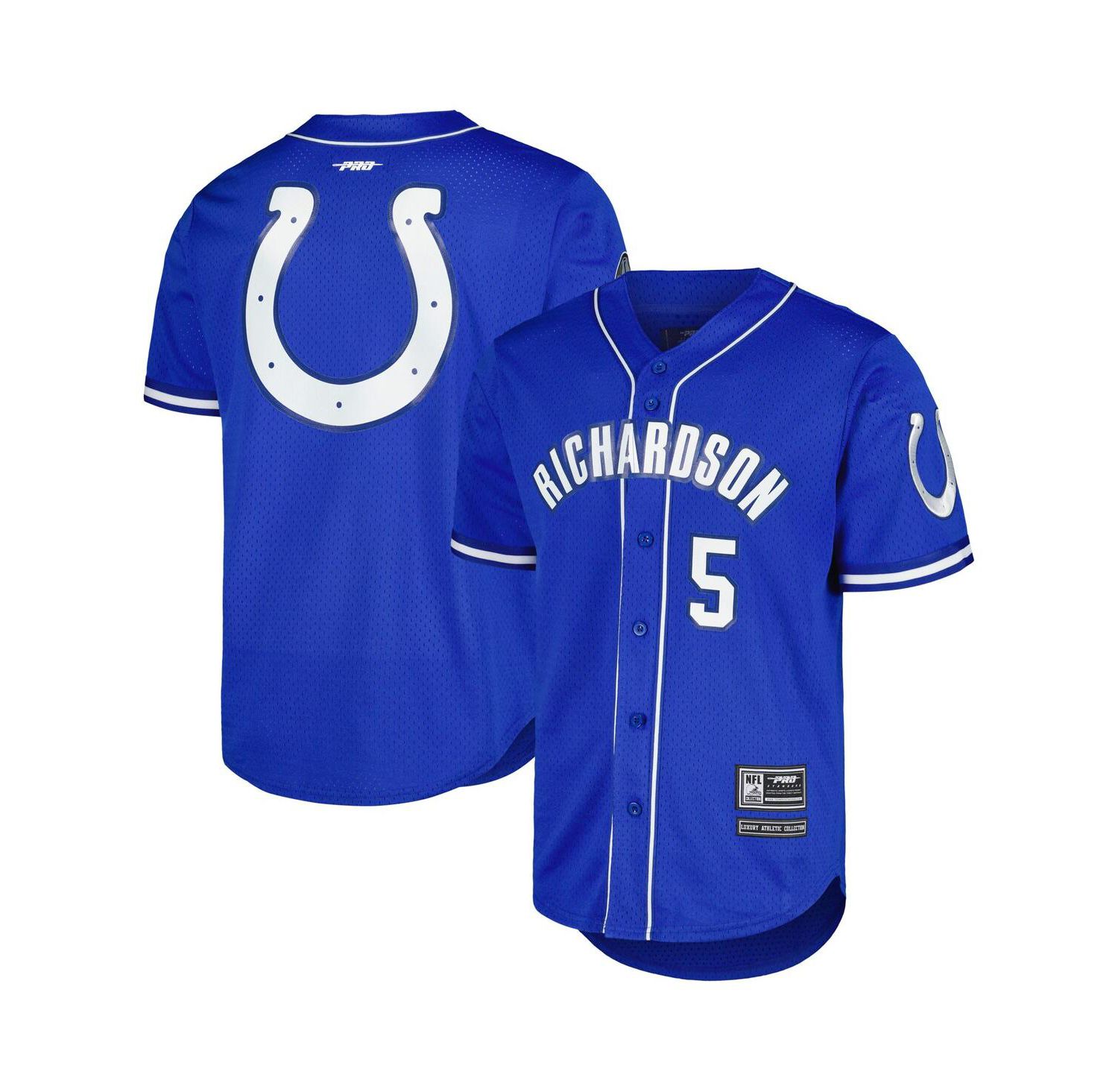 Men's Anthony Richardson Royal Indianapolis Colts Mesh Baseball Button-Up T-shirt