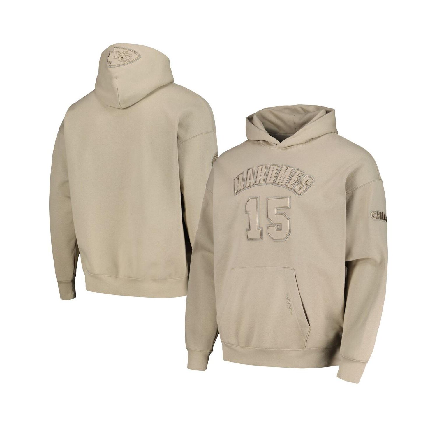 Men's Tan Kansas City Chiefs Player Name and Number Pullover Hoodie