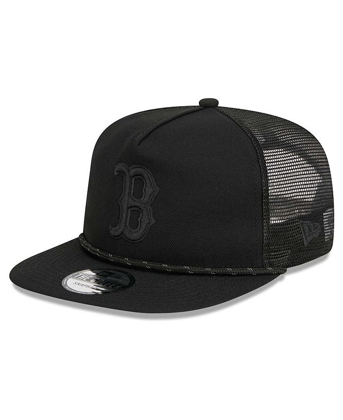 New Era Men s Boston Red Sox Black on Black Meshback Golfer