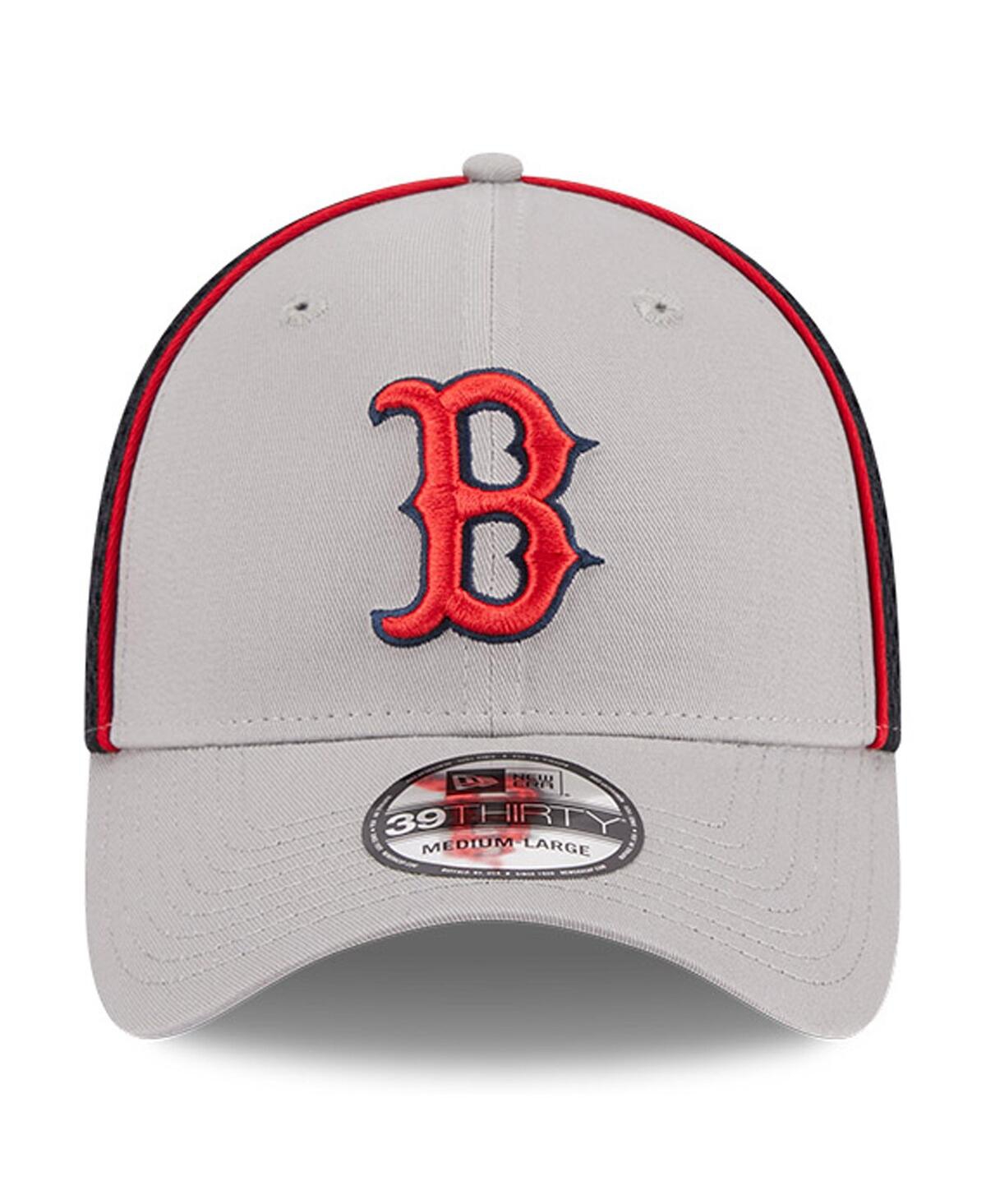 Men's New EraBoston Red Sox Pipe 39THIRTY Flex Hat - Gray