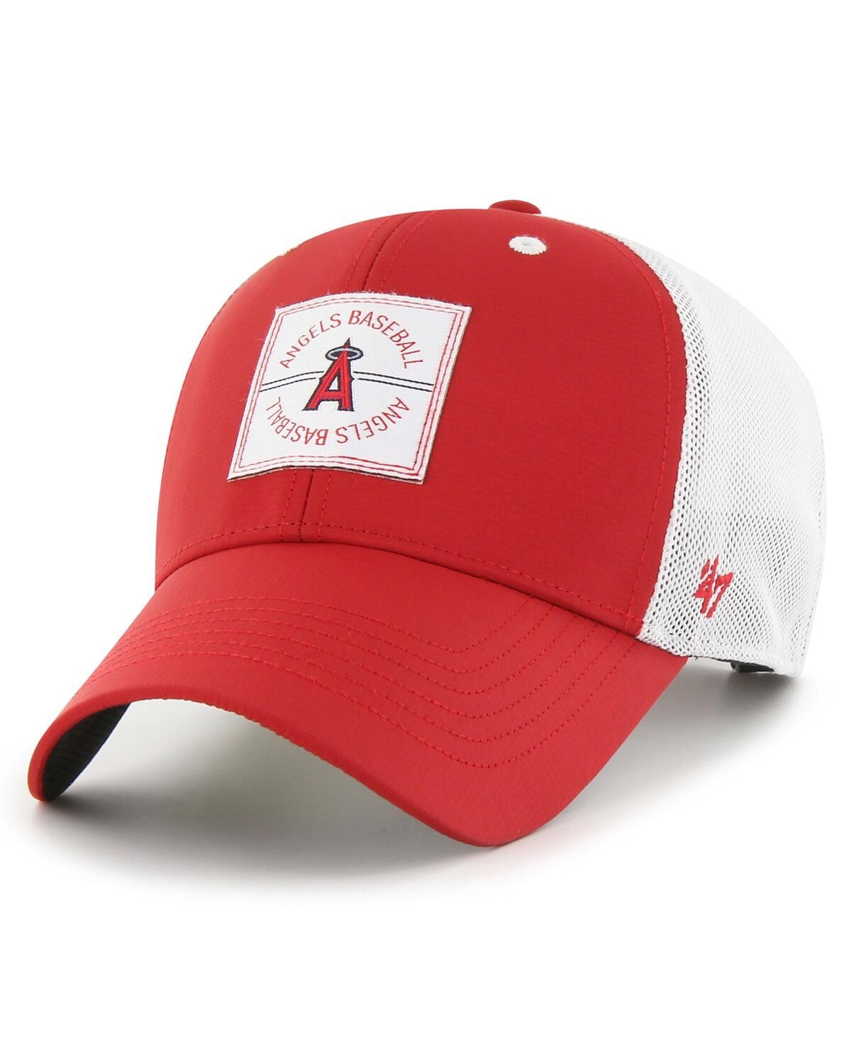 47 Brand Men's ' Red Los Angeles Angels Disburse Mvp Trucker Adjustable Hat