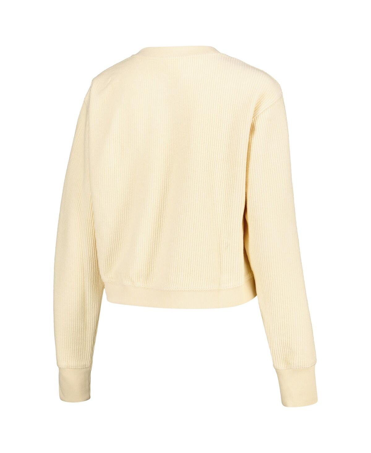 Shop League Collegiate Wear Women's  Cream Oregon Ducks Timber Cropped Pullover Sweatshirt