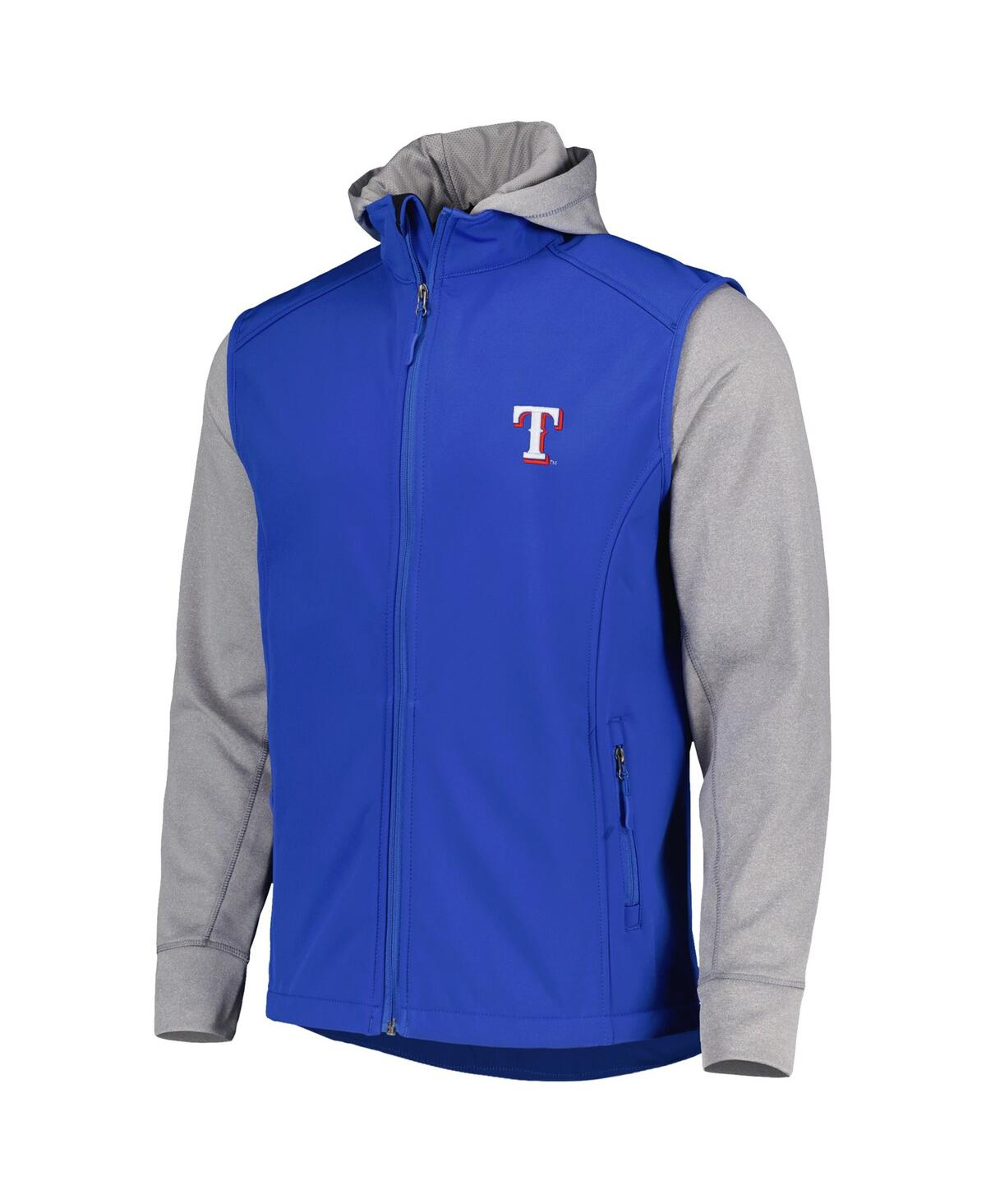 DUNBROOKE MEN'S DUNBROOKE ROYAL, HEATHER GRAY TEXAS RANGERS ALPHA FULL-ZIP JACKET 