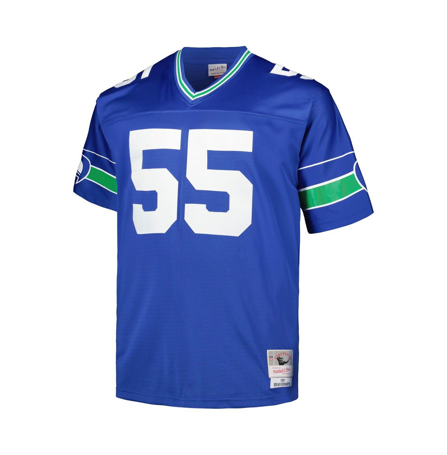 Мужской топ Mitchell & Ness Brian Bosworth Royal Seattle Seahawks Big & Tall 1987 Legacy Retired Player Jersey — фото 2