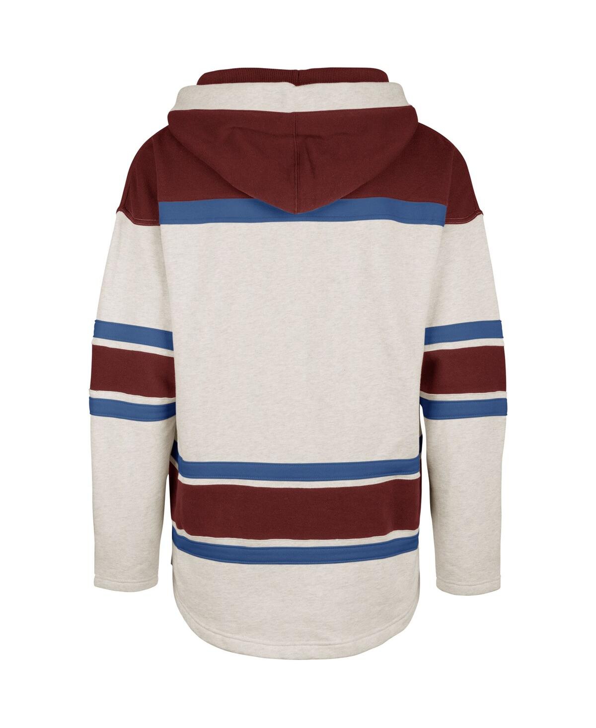 Men's '47 Brand Oatmeal Colorado Avalanche Rockaway Lacer Pullover Hoodie