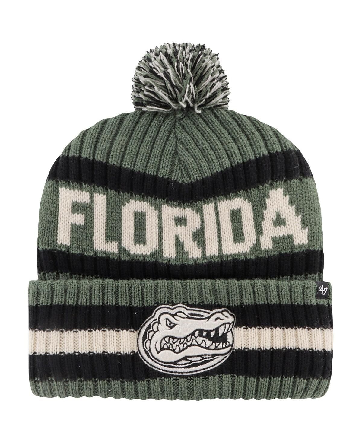 Мужская зеленая вязаная шапка Florida Gators OHT в стиле милитари с манжетами и помпоном