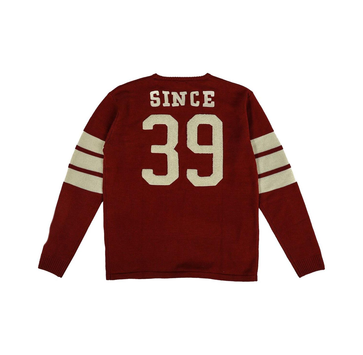 Men's Red Graphic Varsity Sweater