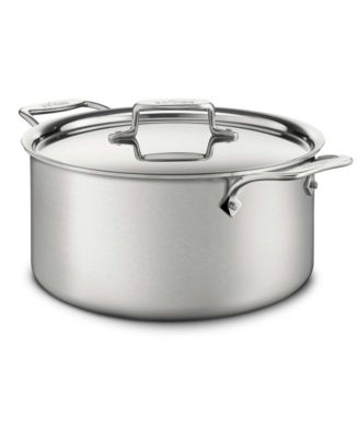 Stainless Steel Casserole Pot With Lid - Silver - Small - 1 Count Box