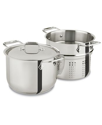 All-Clad Stainless Steel Covered Asparagus Pot with Basket Insert - Macy's