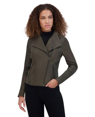 Andrew marc asymmetrical shop leather detail jacket