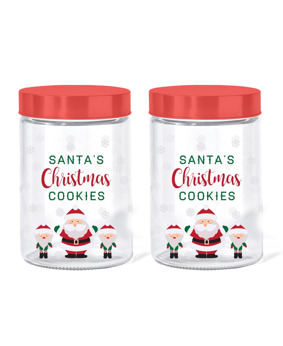 Style Setter Santa's Christmas Cookies Glass Jar, 44 oz In Clear