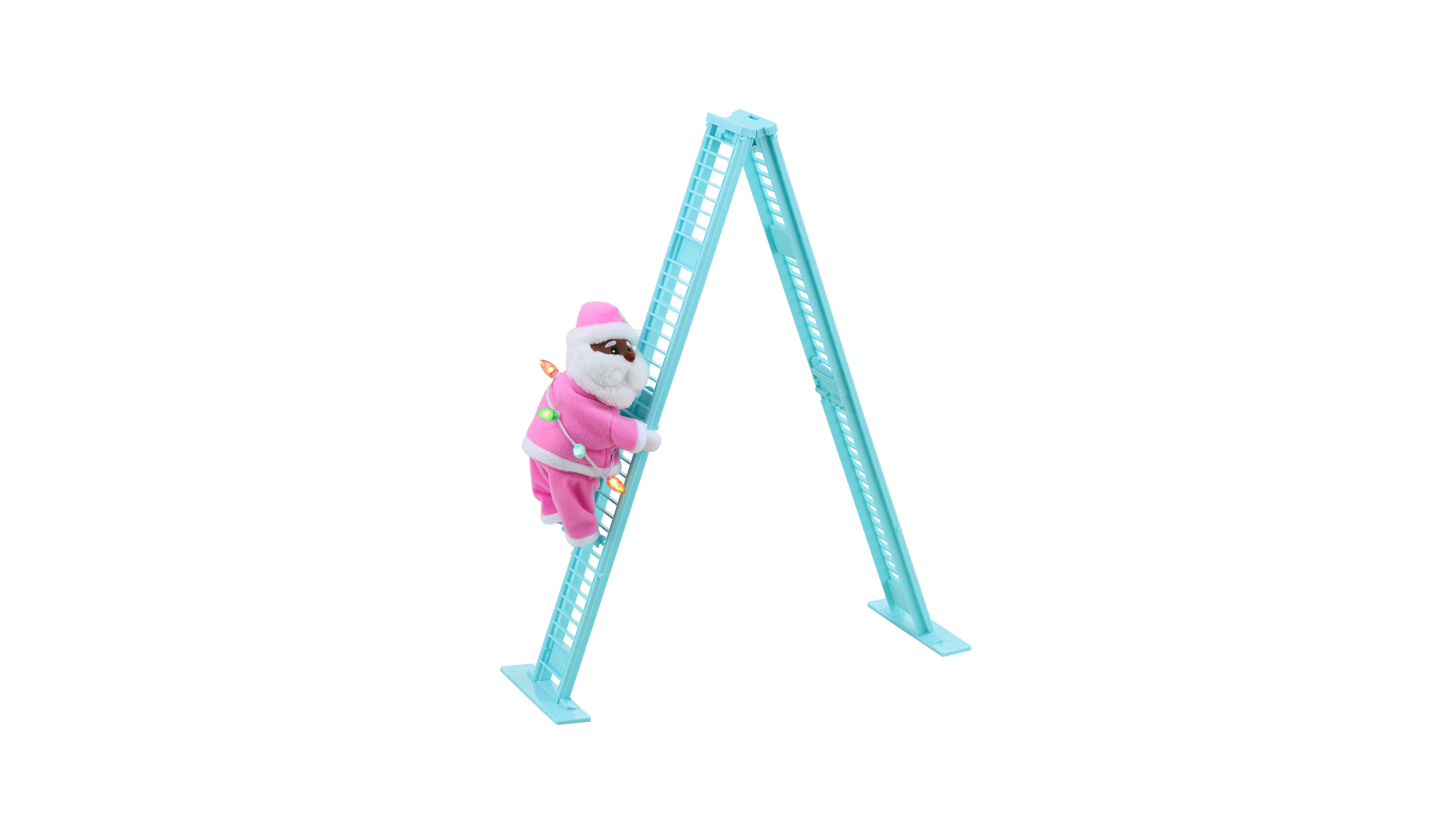 Mr. Christmas 17" Animated Tabletop Pastel Climbing Black Santa