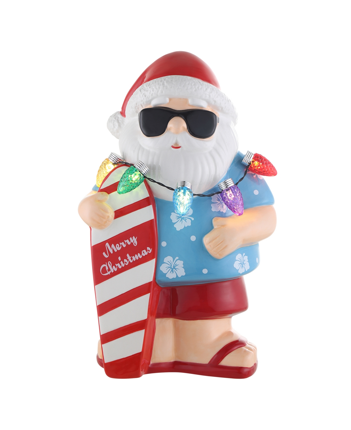 Mr. Christmas 10" Ceramic Beach Santa In Multi