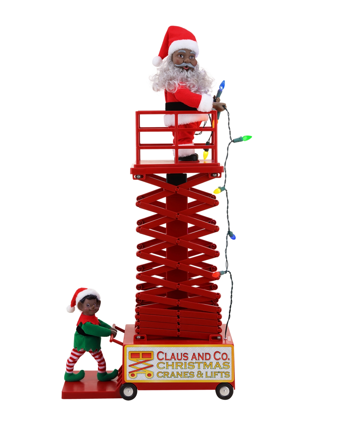 Animated Musical Santa's Lift Black