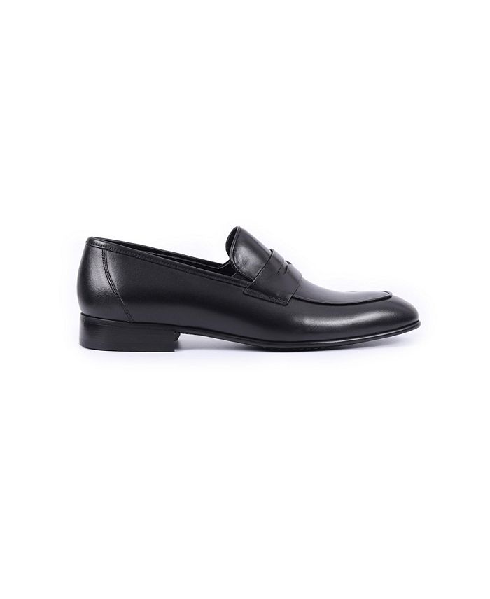 VELLAPAIS Mesa Black Leather Men's Penny Loafers Dress Shoes - Macy's