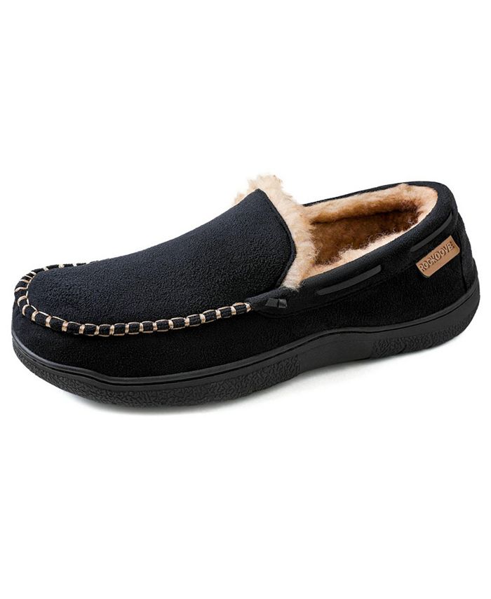 RockDove Rock Dove Men's Carter Wool Lined Micro suede Moccasin Slipper ...