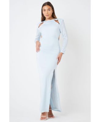 Women's Split Leg Shoulder Pad Maxi Dress - Macy's