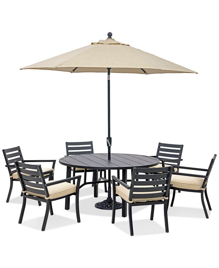 Agio Astaire Outdoor 7pc Dining Set (60" round table + 6 dining chairs