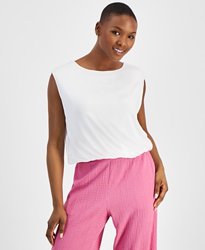 JM Collection Petite 3/4-Sleeve Printed Top, Created for Macy's - Macy's