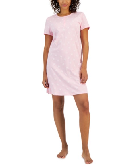 Женские Charter Club Women's Cotton Printed Henley Sleepshirt