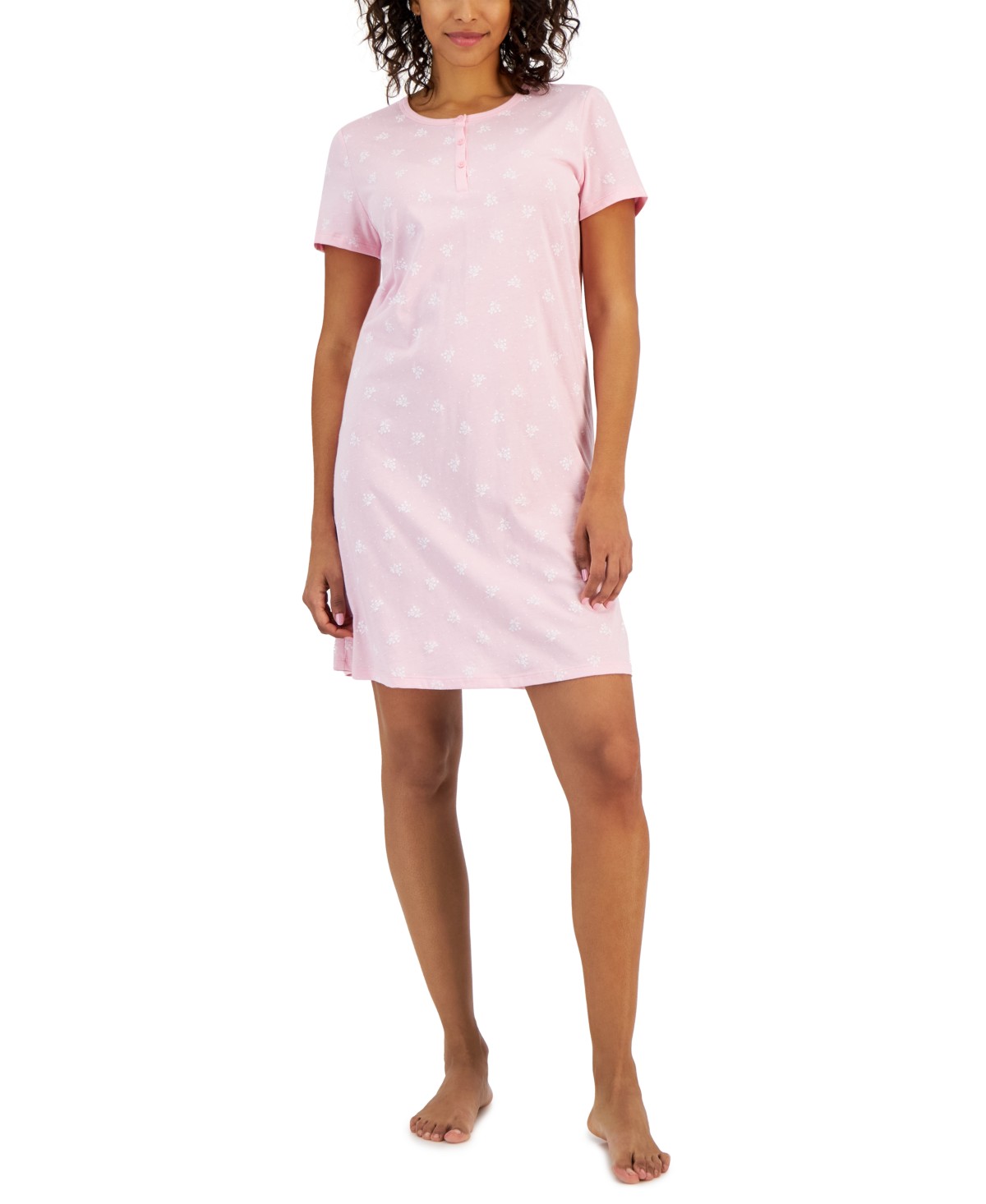 Женские Charter Club Women's Cotton Printed Henley Sleepshirt — фото 1