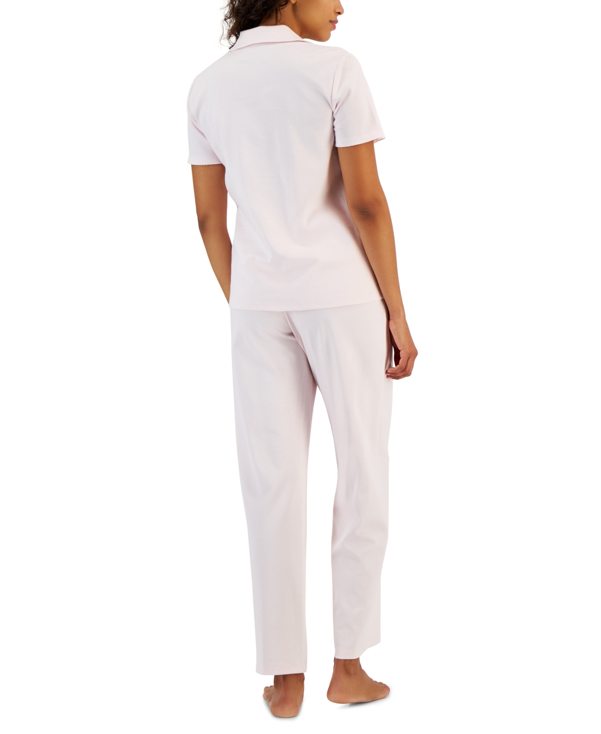 Shop Charter Club Women's 2-pc. Notched-collar Pajamas Set, Created For Macy's In Baby Shower Pnk