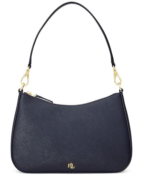 alfani Lauren Ralph Lauren Women's Crosshatch Leather Medium Danni Shoulder Bag Handbags Purses & Accessories