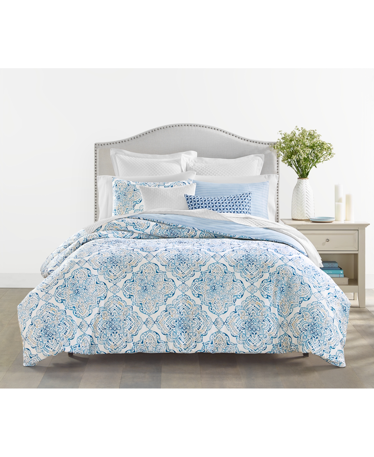Charter Club Coastal Medallion 2-pc. Comforter Set, Twin, Exclusively At Macy's In Blue