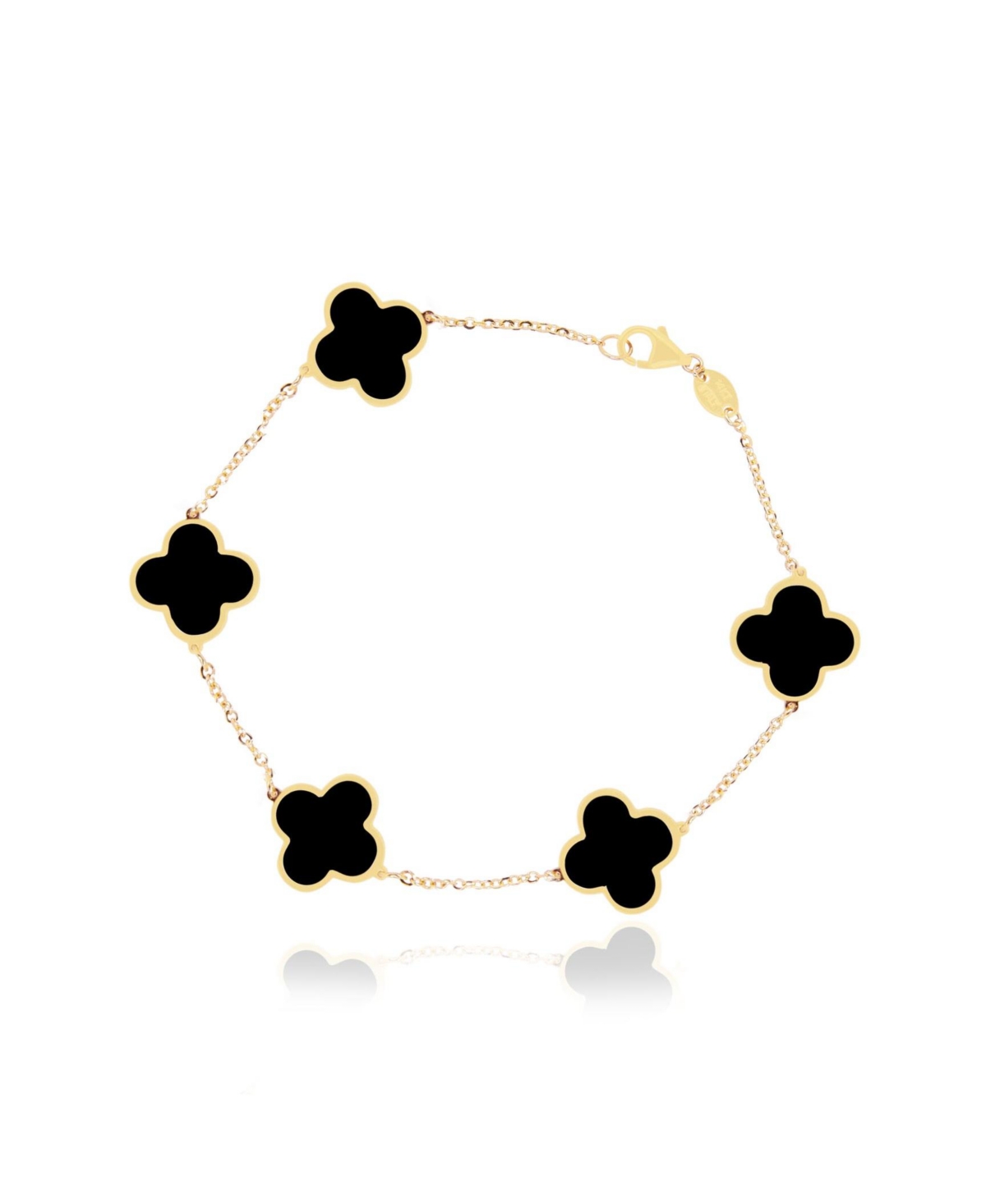 Large Onyx Clover Bracelet - Black