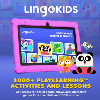 V8 Kids Tablet 32GB, 7” Screen WiFi Learning Device with Parental Controls, Shockproof Case, Epic! & LingoKids Apps