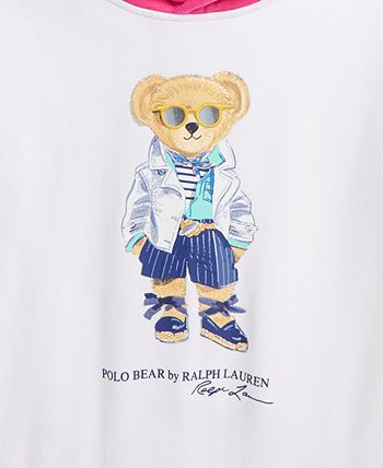 Polo Ralph Lauren Big Girls Polo Bear Fleece Hooded Sweatshirt - Macy's