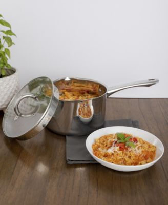 Pro Stainless Steel 3.5-Qt. Saucepan with Draining Lid