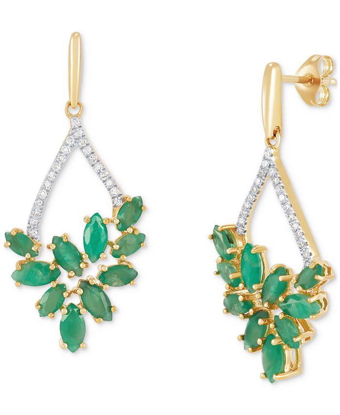 Macy s Emerald 2 5 8 ct. t.w. Diamond 1 8 ct. t.w. Vine