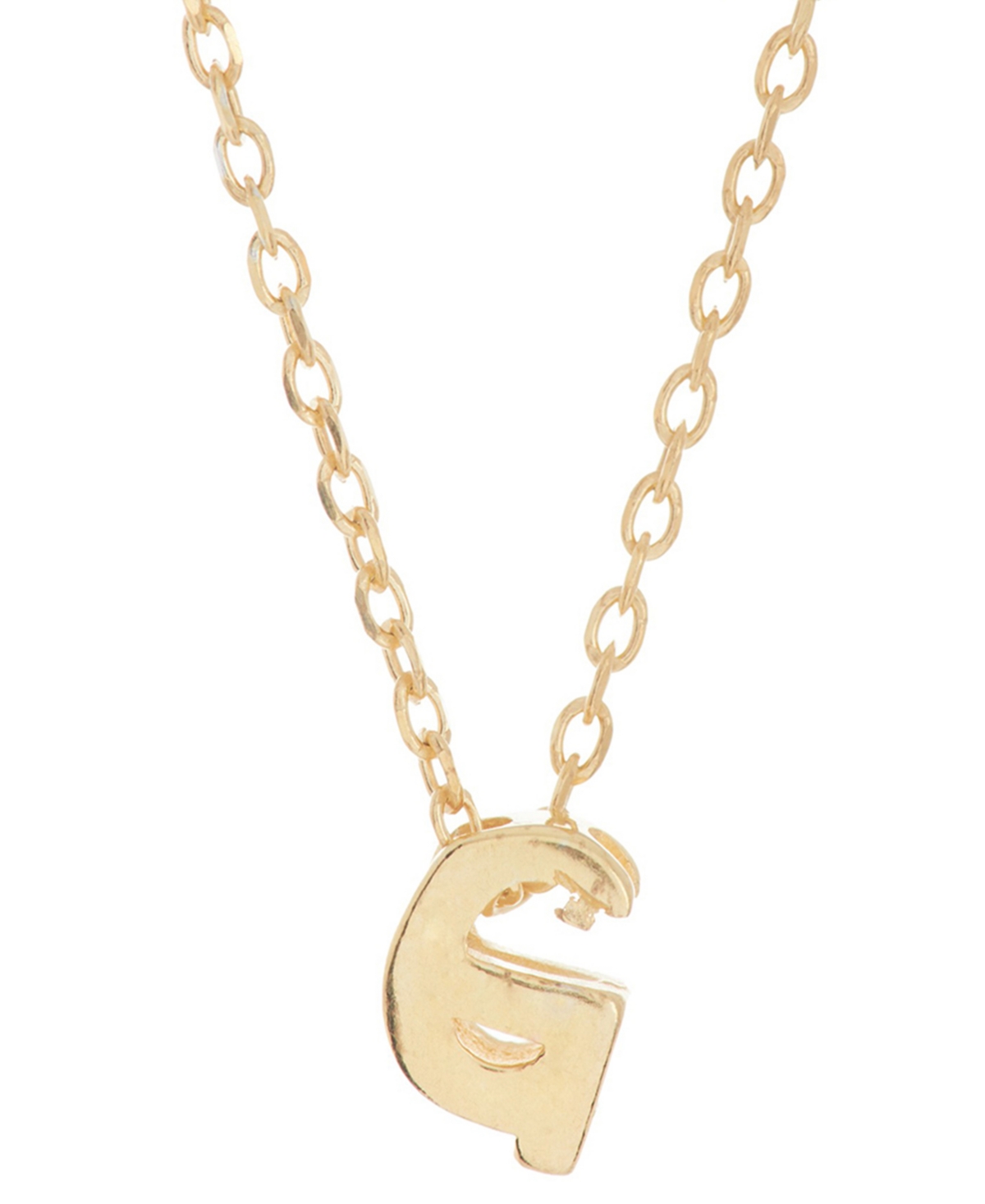 14k Gold-Plated Mini Initial Pendant Necklace, 16" + 2" extender - J